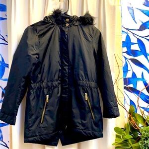 Girls Black Yoki Hooded Ski Jacket Size Large 12/14